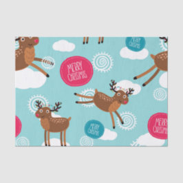 Flying Reindeer die alle prettige kerst wenst Tissuepapier