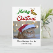 Flying Reindeer-fotoscript voor kerst Feestdagenkaart (Staand voorkant)