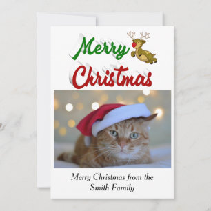 Flying Reindeer-fotoscript voor kerst Feestdagenkaart