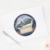Flying Retro Raket Naam Tag Stickers (Envelop)