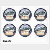 Flying Retro Raket Naam Tag Stickers (Vel)