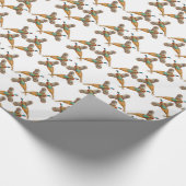 Flying Ringnek Pheasant Birds Wrapping Paper Cadeaupapier (Hoek)