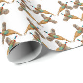 Flying Ringnek Pheasant Birds Wrapping Paper Cadeaupapier (Rol Hoek)