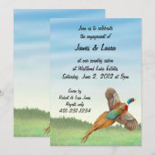 Flying Ringnek Pheasant Invitation Kaart (Voorkant / Achterkant)