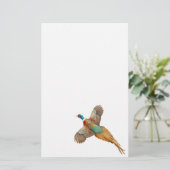 Flying Ringnek Pheasant Stationery Briefpapier (Staand voorkant)