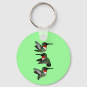 Flying Ruby-throated Hummingbird Sleutelhanger (Voorkant)