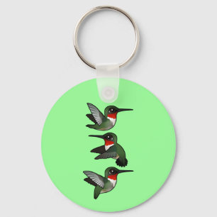 Flying Ruby-throated Hummingbird Sleutelhanger