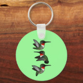 Flying Ruby-throated Hummingbird Sleutelhanger (Achterkant)
