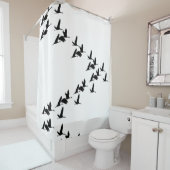 Flying Sandhill Crane Bird Wildlife Showgordijn Douchegordijn (In situ)