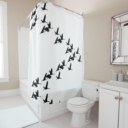 Flying Sandhill Crane Bird Wildlife Showgordijn Douchegordijn (In situ)