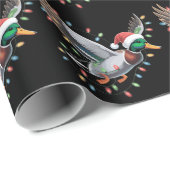 Flying Santa Duck Kerstverlichting Jachtseizoen Cadeaupapier (Rol Hoek)