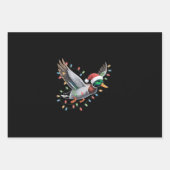 Flying Santa Duck Kerstverlichting Jachtseizoen Inpakpapier Vel (Voorkant)