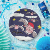 Flying Santa Pig Papieren Bordje (Feest)