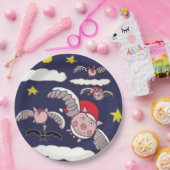 Flying Santa Pig Papieren Bordje (Feest)