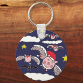 Flying Santa Pig Sleutelhanger (Achterkant)