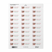 Flying Santa Sleigh Reindeer Retour Adreslabels Etiket (Full Sheet)