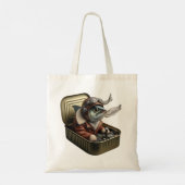 Flying Sardine Pilot Retro Fish Art Funny Quirky Tote Bag (Achterkant)
