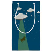 Flying Saucer Alien Koe Ontvoering Klein Cadeauzakje (Voorkant)