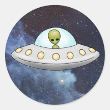 Flying Saucer Alien UFO-sticker