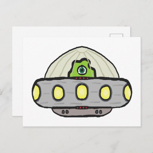 Flying Saucer Briefkaart (Voorkant / Achterkant)