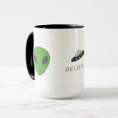 Flying Saucer & Green Alien Mug Mok (Voorkant links)