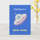 Flying Saucer Groeten Kaart (Gele Bloem)