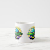 Flying Saucer Sticker Art Espresso Mok (Voorkant)
