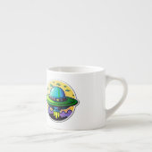 Flying Saucer Sticker Art Espresso Mok (Rechts)
