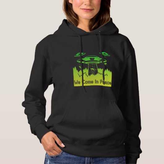 Flying Saucer UFO Astronauts are Aliens 10 Hoodie (Voorkant)