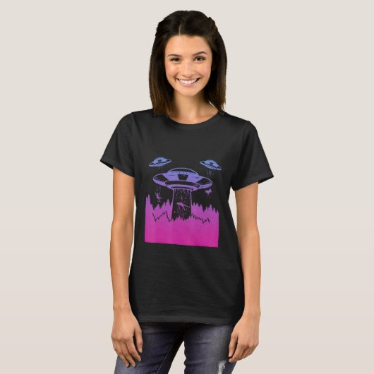 Flying Saucer UFO Astronauts are Aliens 5 T-shirt (Voorkant volledig)