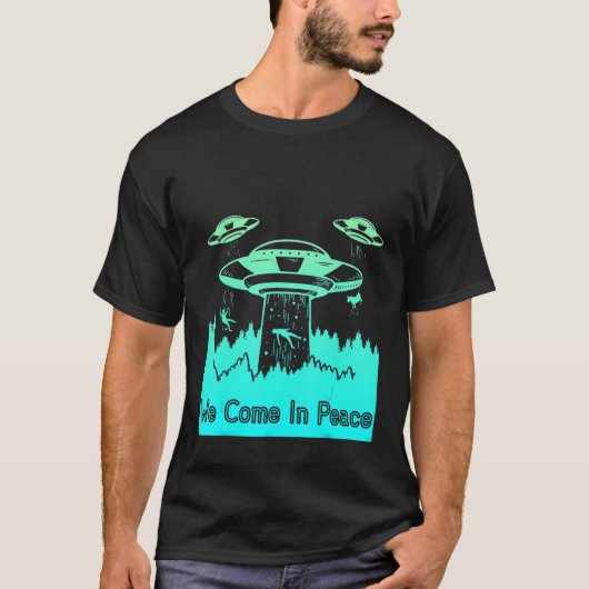 Flying Saucer UFO Astronauts zijn Aliens 9 T-shirt (Voorkant)
