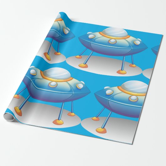Flying Saucer UFO Cadeaupapier (Uitgerold)