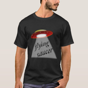 Flying saucer UFO flying saucer with alien familiy T-shirt