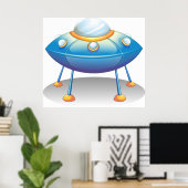 Flying Saucer UFO Poster (Thuiskantoor)