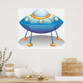 Flying Saucer UFO Poster (Keuken)
