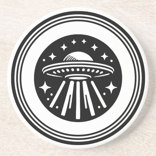 Flying Saucer Zandsteen Onderzetter (Voorkant)