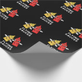 Flying Sauces Funny Food Pun Dark BG Cadeaupapier (Hoek)
