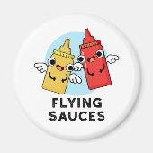 Flying Sauces Funny Food Pun Magneet (Voorkant)