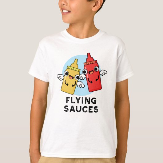 Flying Sauces Funny Food Pun T-shirt (Voorkant)