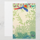 Flying Scarlet Macaw in Rainforest Stationery Briefpapier (Voorkant / Achterkant)