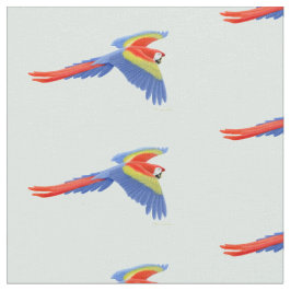 Flying Scarlet Macaw Parrot Fabric. Stof