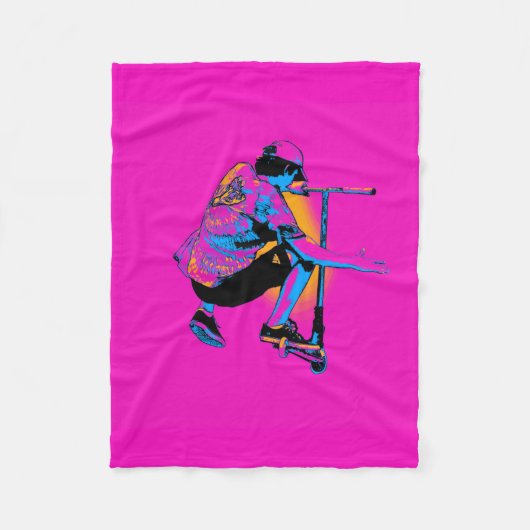 Flying Scooter Pro - Stunt Scooter Boy Fleece Deken (Voorkant)
