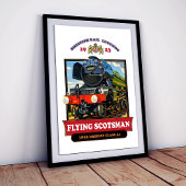 Flying Scotsman 4472 Steam Locomotive Retro Poster