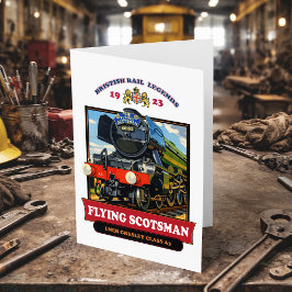 Flying Scotsman 4472 Steam Locomotive Retro Poster Bedankkaart
