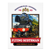 Flying Scotsman 4472 Stoomlocomotief Retro Poster (Voorkant)