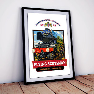 Flying Scotsman 4472 Stoomlocomotief Retro Poster
