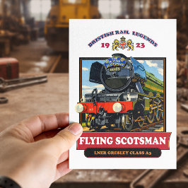 Flying Scotsman 4472 Stoomlocomotief Retro Poster Briefkaart