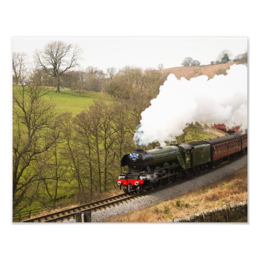 Flying Scotsman in Goathland Foto Afdruk (Voorkant)
