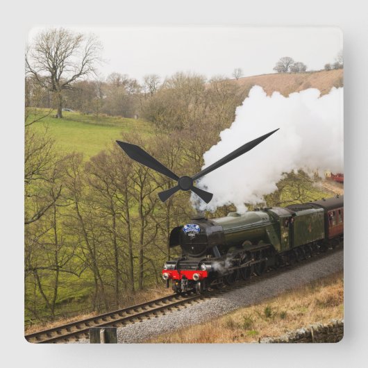 Flying Scotsman in Goathland Vierkante Klok (Voorkant)