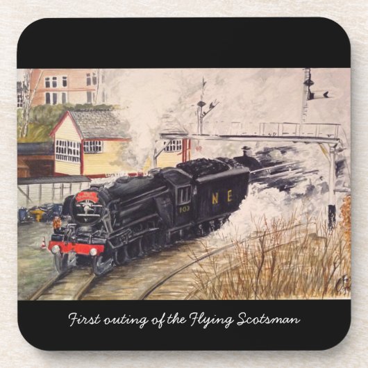 Flying Scotsman over zijn eerste onderzetter (Voorkant)